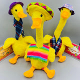 Dansende Eend - OPLAADBAAR - Interactieve Pratende Knuffel- Dancing Duck - div liedjes - praat je na - Met USBlader