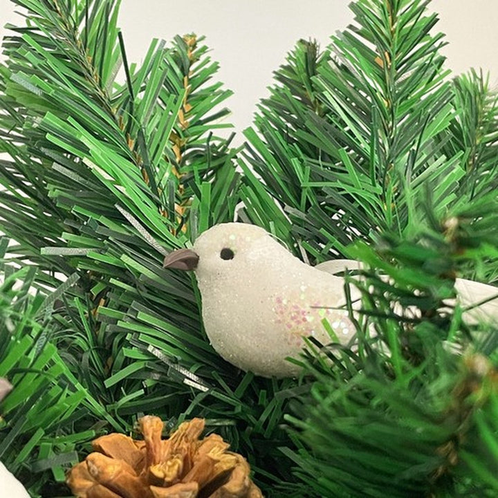2x Kerstboomversiering Wit Vogeltje Met Clip- Kersthangers - Kerst Decoratie
