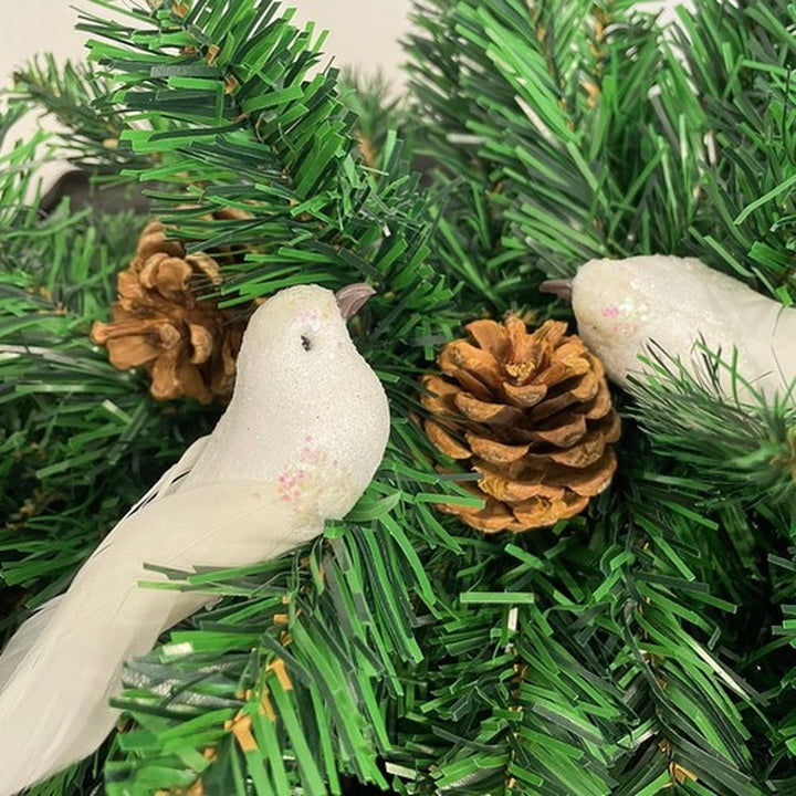 2x Kerstboomversiering Wit Vogeltje Met Clip- Kersthangers - Kerst Decoratie