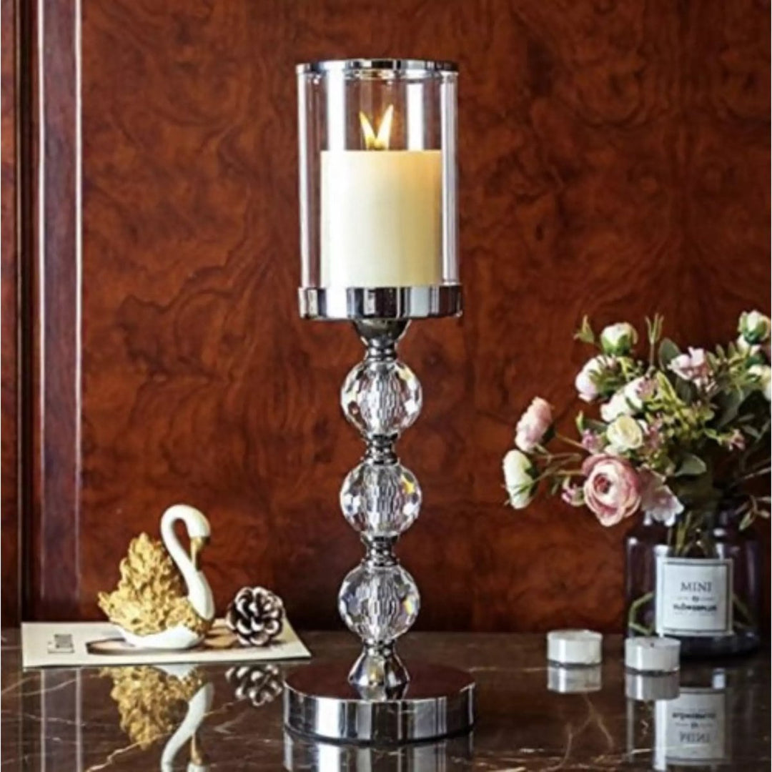 Ruhhy Glamour Kaarsenhouder Set - 3 Maten - Kristal Versierd - Perfect voor Luxe Decoratie