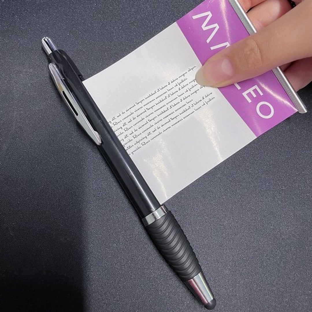 Set van 6 Pennen Met Uitschuifbare Notitie - Spiekpen - 3 x zwart + 3 x blauw