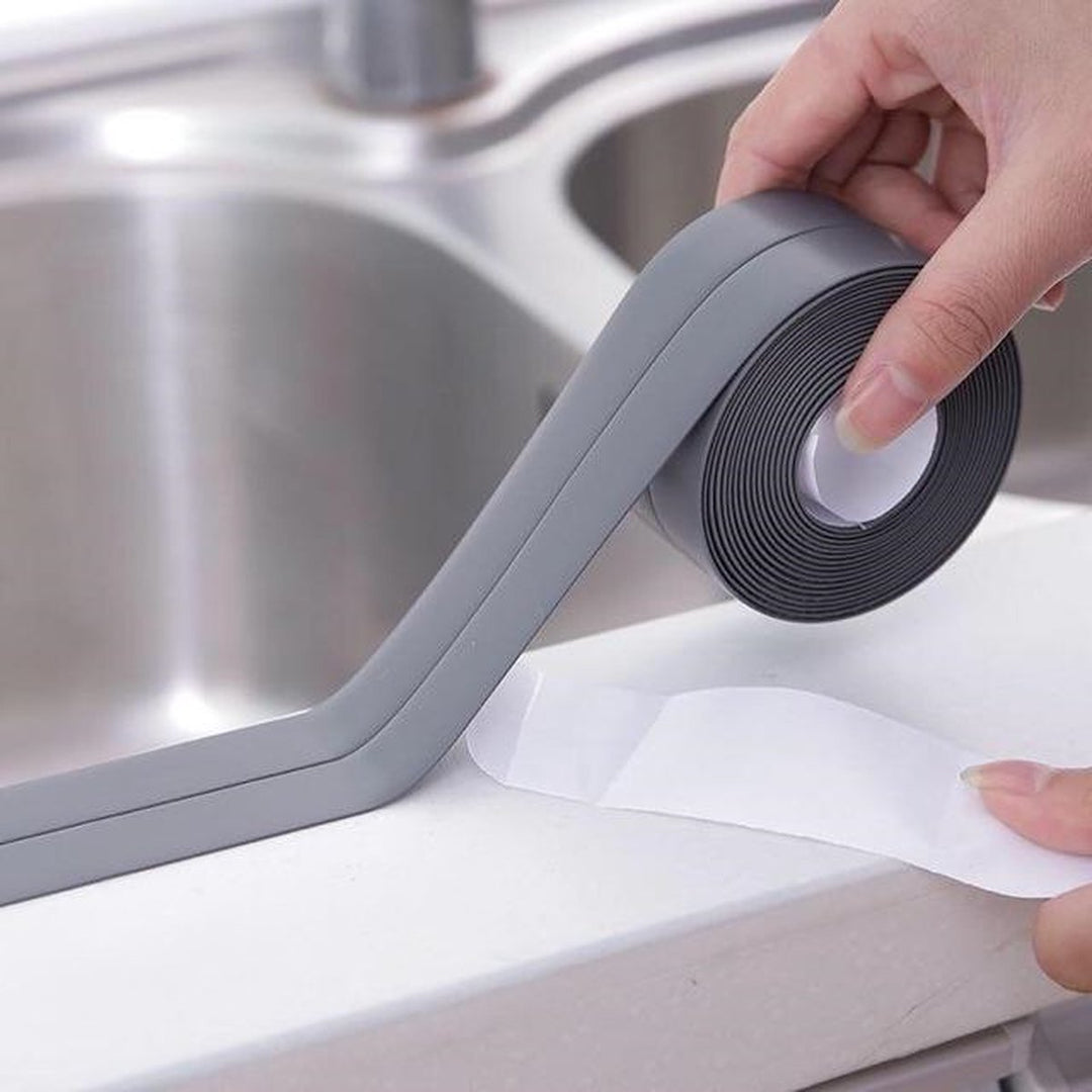 Sanitairstrip Grijs - Kitstrip - Wastafel Afdichtstrip - Voor Keuken &amp; Badkamer - Waterdicht - Afdichtingstape - Sanitairkit - PVC