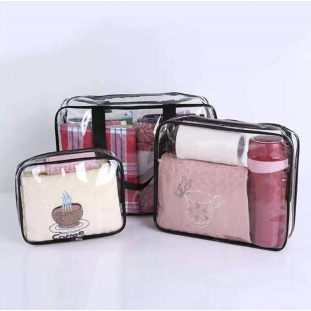Beautylushh Doorzichtige Toilettas Set voor Toiletartikelen – Transparante Travel Organizer Bag 3-Pack