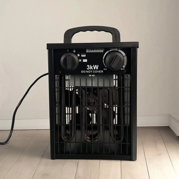 Kaminer Elektrische Heater 3kW - Krachtige Ventilatorkachel met Thermostaat en Oververhittingsbeveiliging