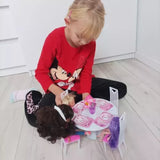 Ruhhy Grote Meubelset voor Poppenhuizen - Complete Set met Tafel, Stoelen, Servies & Meer