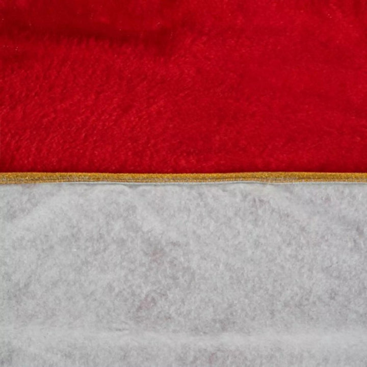 Ruhhy Kerstboommat 90cm met Gouden Binding - Elegante Rode en Witte Decoratie