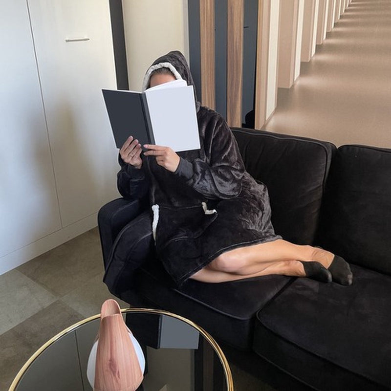 Sweatshirt XXL - Hoodie Deken - Oversized Hoodie Draagbare Deken - Super Zacht Warm en Comfortabel - Premium Kwaliteit Materiaal - Uniseks - Voor Volwassenen en Kinderen - Zorgeloos Wassen - Zwart