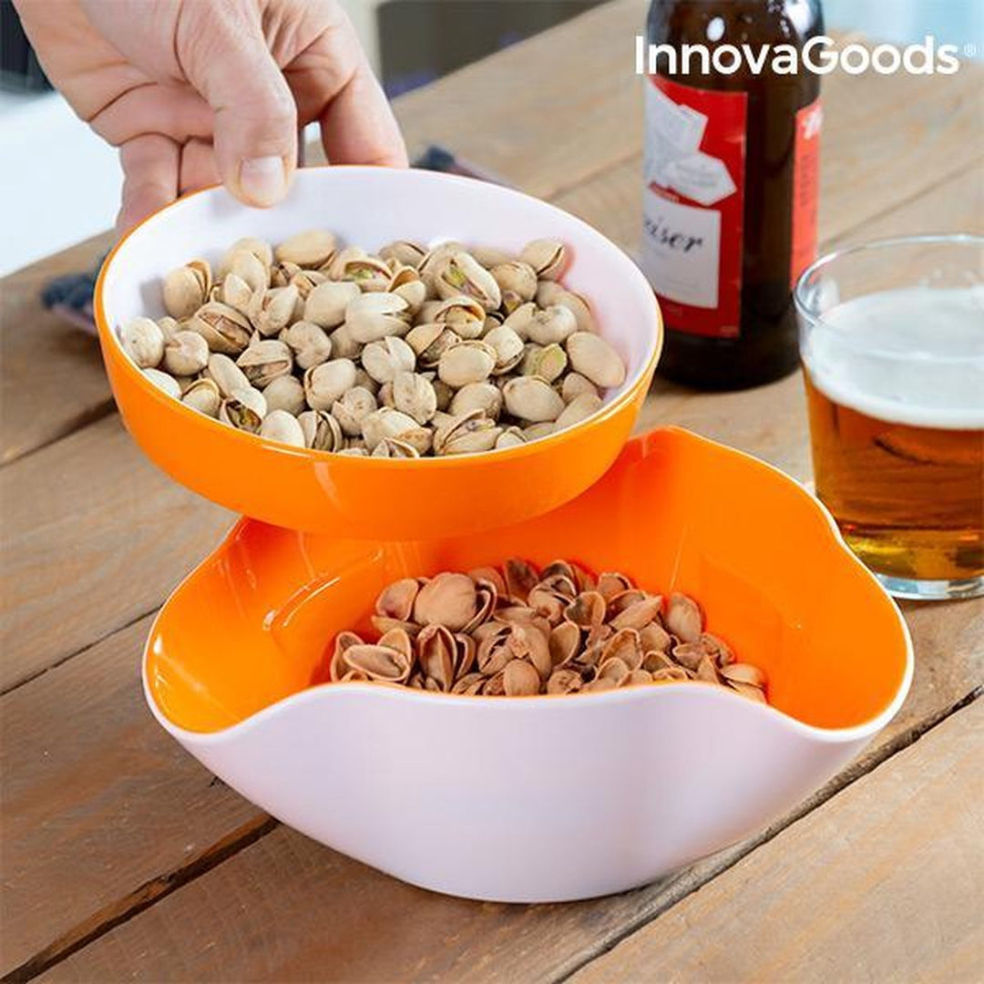 InnovaGoods - 2 in 1 Aperitiefschaaltjes / kommetjes - 2 schaaltjes van verschillende vorm en afmeting