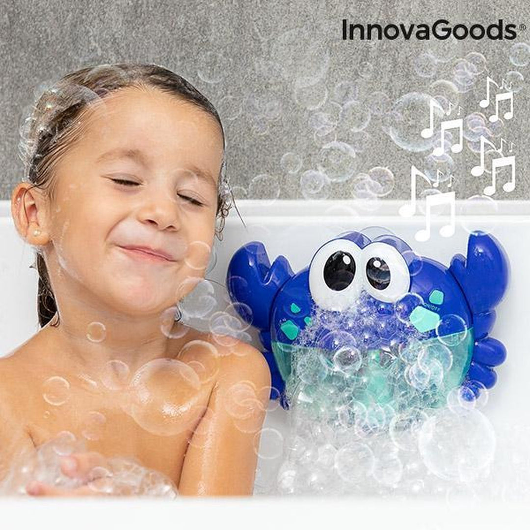 InnovaGoods - Badspeelgoed - Badspeeltjes - - Muzikale Krab met Zeepbellen voor het Bad - 12 Kindermelodieën - met 3 Zuignappen