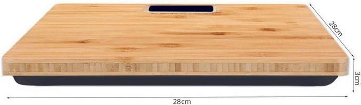 Digitale houten weegschaal van echt bamboe, draagvermogen 180 kg, digitale weegschaal op batterijen 28 x 28 x 3 cm