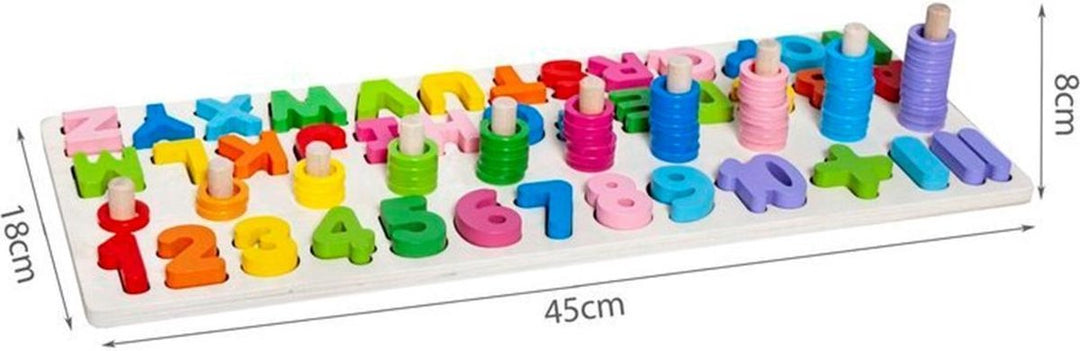 Houten Speelgoed - Alfabet leren - Cijfers - leren tellen - Alfabet - Puzzel - kinderen
