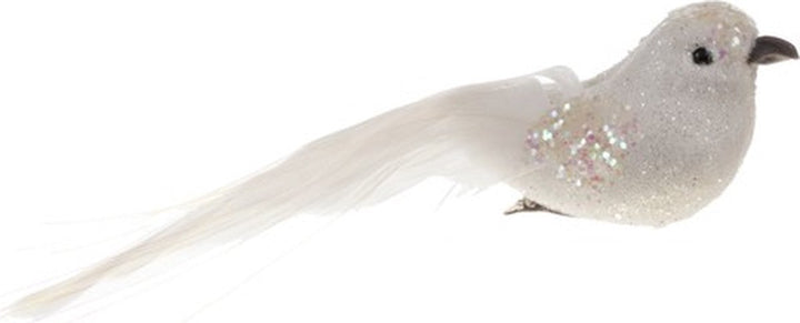 2x Kerstboomversiering Wit Vogeltje Met Clip- Kersthangers - Kerst Decoratie
