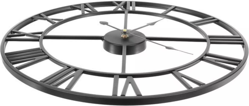 Ruhhy Retro Wandklok - 47.5 cm - Romeinse Cijfers - Zwart