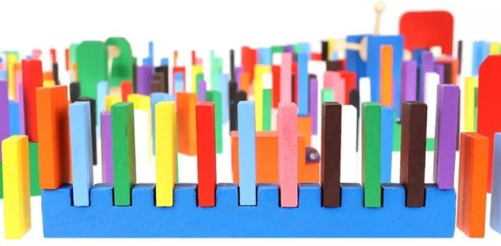 Extra Grote Domino Set van Hout - 1131 Delig met 1080 Domino Stenen &amp; 45 Elementen - Vloerspel - voor Kinderen en Volwassenen - Verjaardag Cadeau Jongens en Meisjes