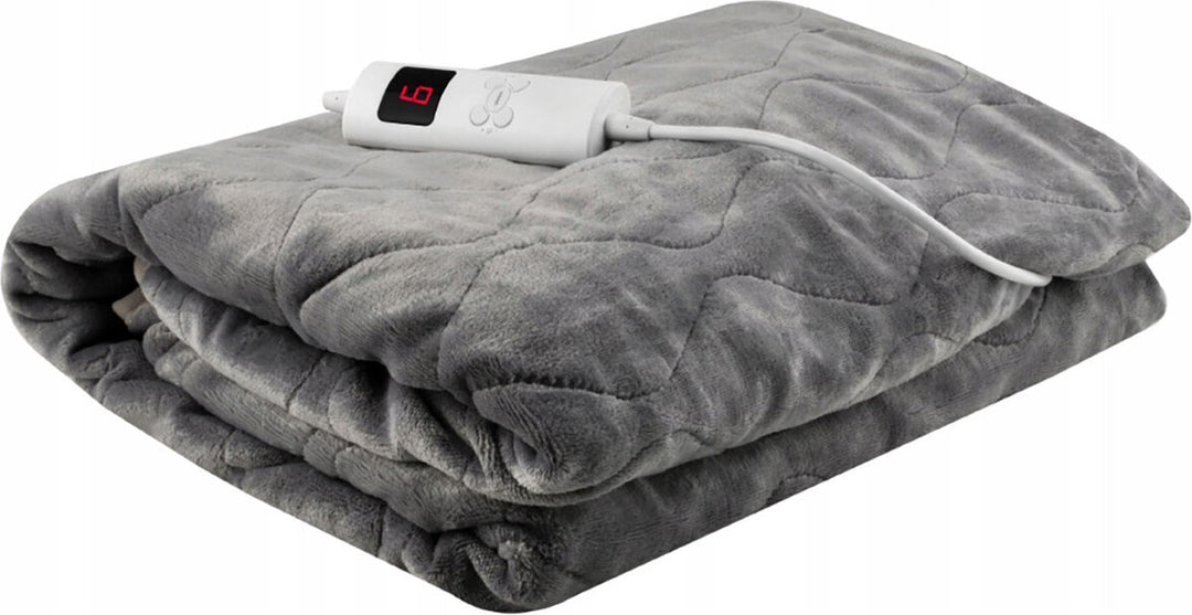 Elektrische Deken - Iso trade - Elektrische bovendeken - Warmte Deken - 2 Persoons - Timer - Grijs - 180x130cm