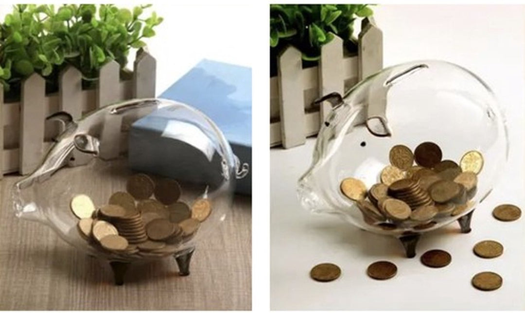 Glazen Spaarvarken - voor volwassenen en kleine kinderen - Groot - Spaarvarken Spaarpot - Glas - Hoge Kwaliteit - Cadeau