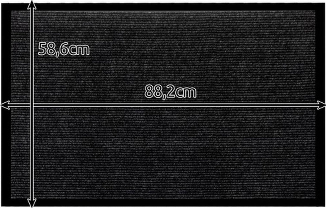 Deurmat 60X90 cm - Droogloopmat binnen en buiten - Antislip Deurmat - Deurtapijt- Kwalitatieve Binnenmat - Inloopmat - Deurmatten voor binnen - Deurmat Voordeur - Grijs Zwart