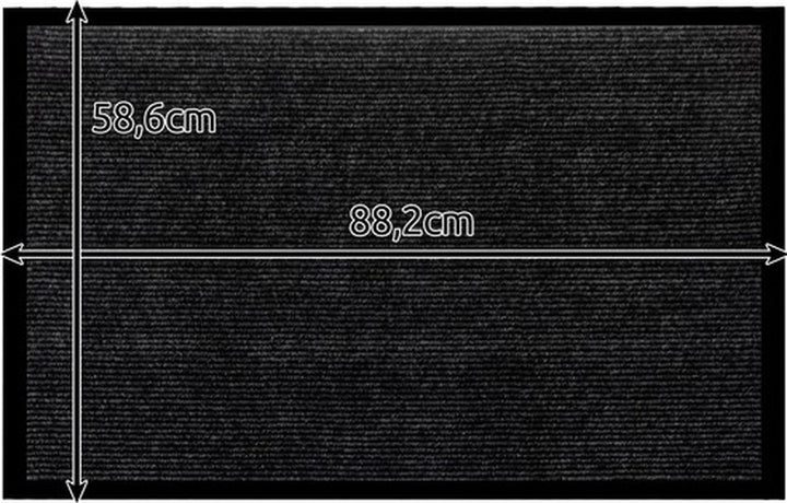 Deurmat 60X90 cm - Droogloopmat binnen en buiten - Antislip Deurmat - Deurtapijt- Kwalitatieve Binnenmat - Inloopmat - Deurmatten voor binnen - Deurmat Voordeur - Grijs Zwart