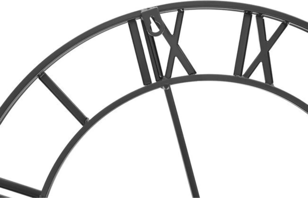 Ruhhy Retro Wandklok - 47.5 cm - Romeinse Cijfers - Zwart