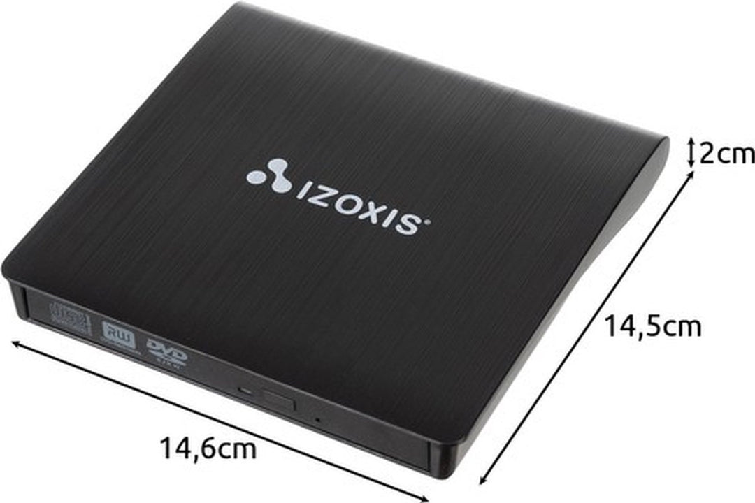 Izoxis CD/DVD Brander Extern – Plug &amp; Play – Voor Windows en Mac