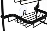 Malatec Doucherek 3 laags - Monteren zonder boren - Zwart - zuignap - Ook voor grote flessen - Opbergrek Douche - 3 etages