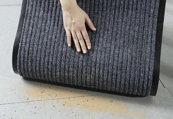 Deurmat 60X90 cm - Droogloopmat binnen en buiten - Antislip Deurmat - Deurtapijt- Kwalitatieve Binnenmat - Inloopmat - Deurmatten voor binnen - Deurmat Voordeur - Grijs Zwart