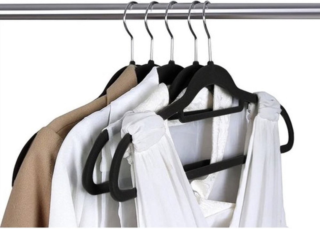Ruhhy Kledinghangers 20 stuks in Zwart Velvet - Stijlvolle Garderobe Oplossing