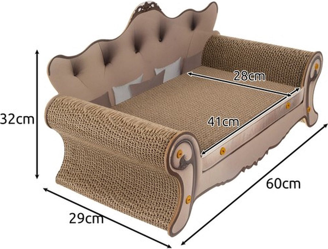 Purlov Krabpaal Sofa – Luxe Krabmeubel Sofa voor Katten – MDF en Karton