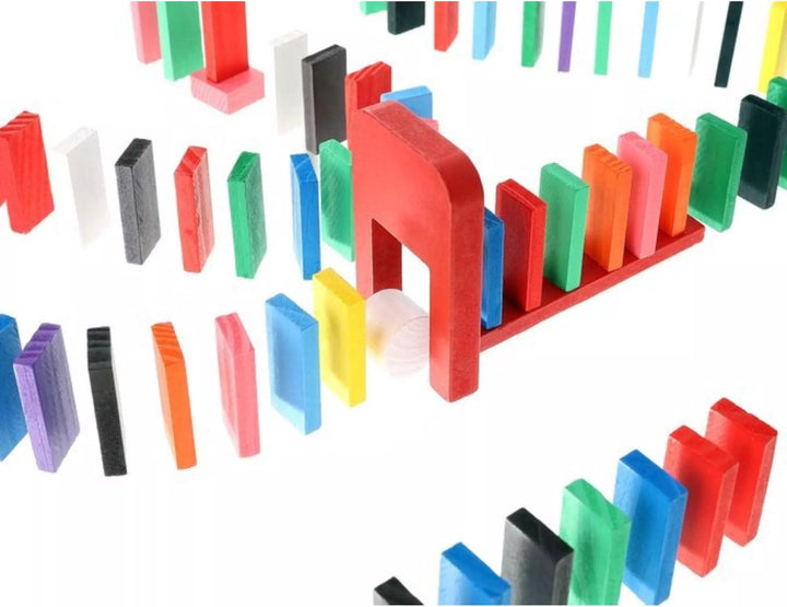 Extra Grote Domino Set van Hout - 1131 Delig met 1080 Domino Stenen &amp; 45 Elementen - Vloerspel - voor Kinderen en Volwassenen - Verjaardag Cadeau Jongens en Meisjes
