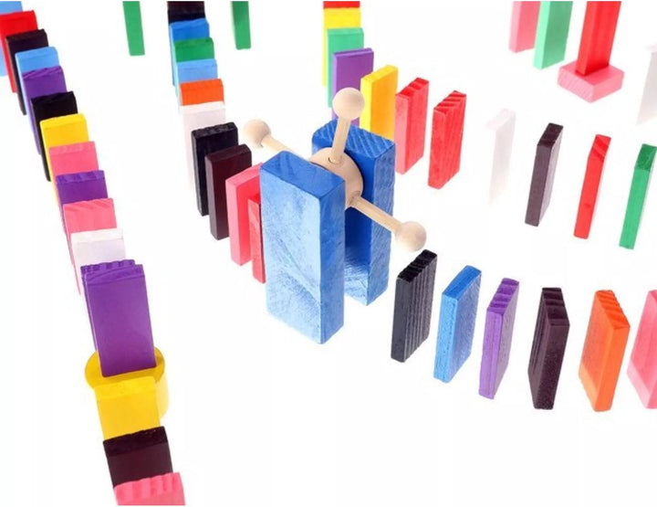 Extra Grote Domino Set van Hout - 1131 Delig met 1080 Domino Stenen &amp; 45 Elementen - Vloerspel - voor Kinderen en Volwassenen - Verjaardag Cadeau Jongens en Meisjes