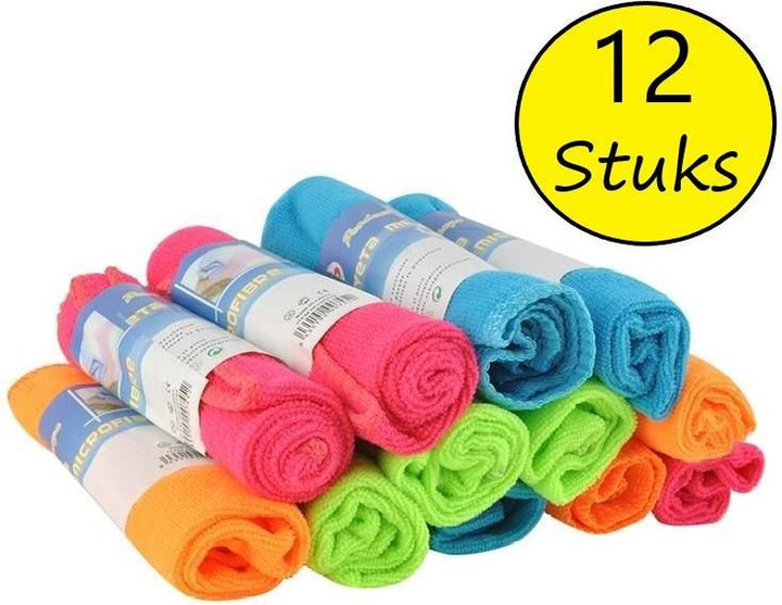 Ruhhy Microvezel Doekjes - Set van 12: Maakt Schoonmaken Zo Eenvoudig