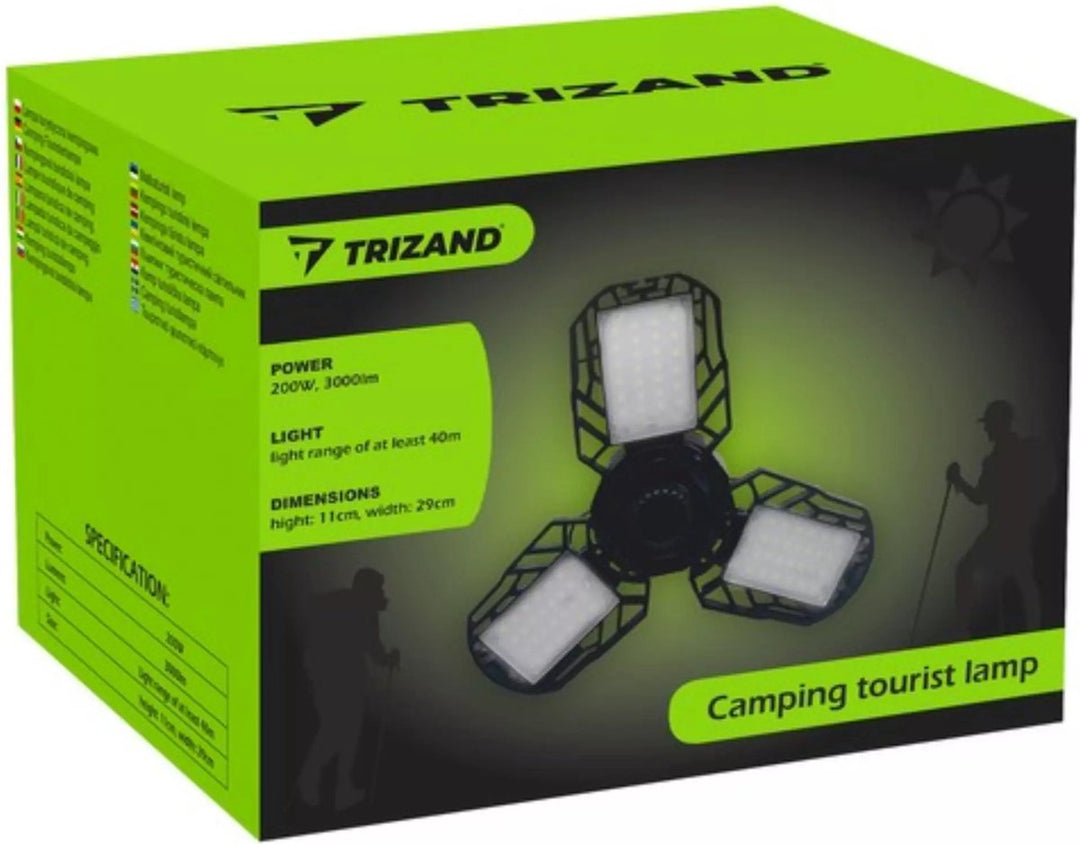 Trizand Solar Campinglamp - 3000 lm, 4 Lichtmodi &amp; Oplaadbaar