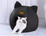 Purlov Plush Cat Bed - Luxe Huisje voor Jouw Kat
