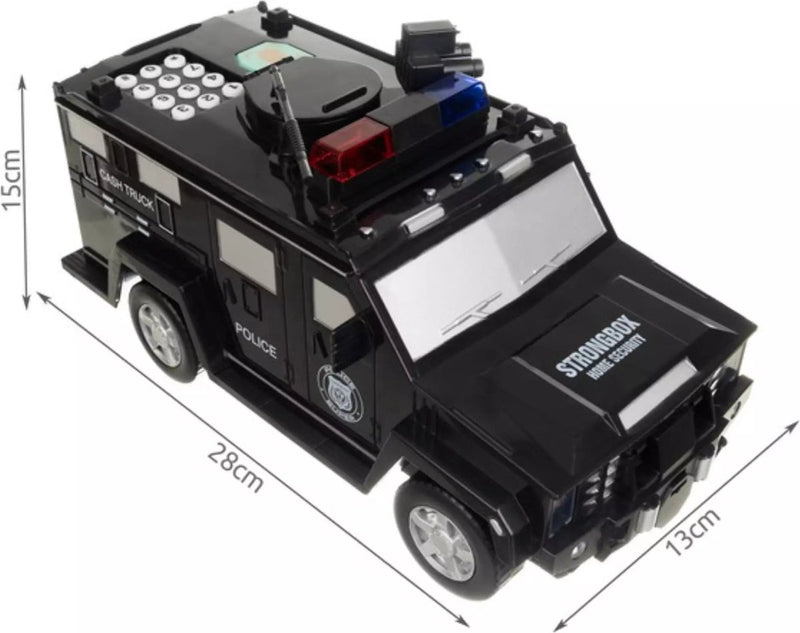 Kluis met Pincode & Geluid -Politie Auto - Spaarpot - Munten & Briefgeld - Automatisch Spaarvarken - Educatief Speelgoed
