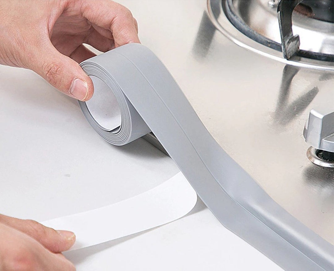 Sanitairstrip Grijs - Kitstrip - Wastafel Afdichtstrip - Voor Keuken &amp; Badkamer - Waterdicht - Afdichtingstape - Sanitairkit - PVC