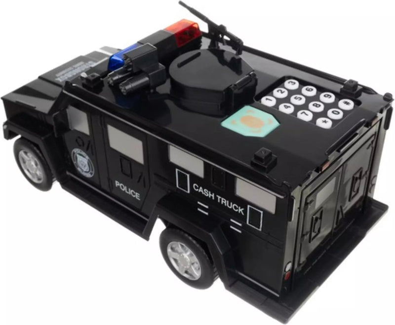 Kluis met Pincode & Geluid -Politie Auto - Spaarpot - Munten & Briefgeld - Automatisch Spaarvarken - Educatief Speelgoed