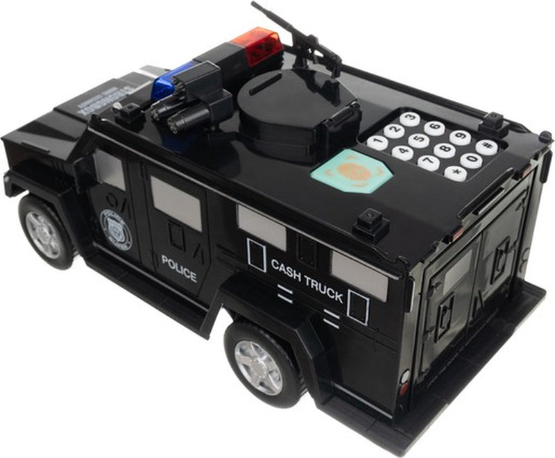 Kluis met Pincode & Geluid -Politie Auto - Spaarpot - Munten & Briefgeld - Automatisch Spaarvarken - Educatief Speelgoed