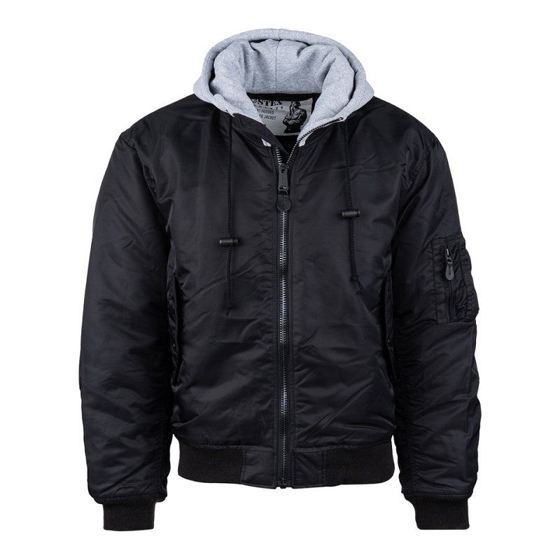 MA-1 hooded bomber jack - Zwart