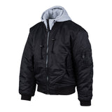 MA-1 hooded bomber jack - Zwart