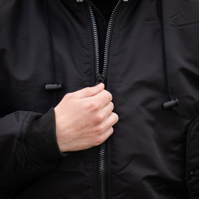 MA-1 hooded bomber jack - Zwart