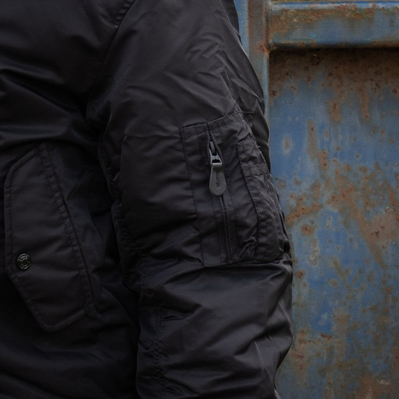 MA-1 hooded bomber jack - Zwart