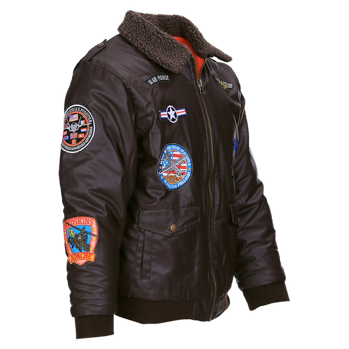 Fostex Kinder Flight Jacket PU Leder Bruin
