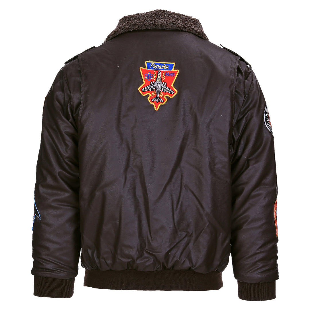 Fostex Kinder Flight Jacket PU Leder Bruin