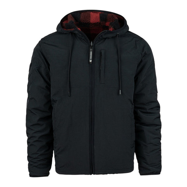 Reversible Sherpa Softshell Jas - Zwart/Rood