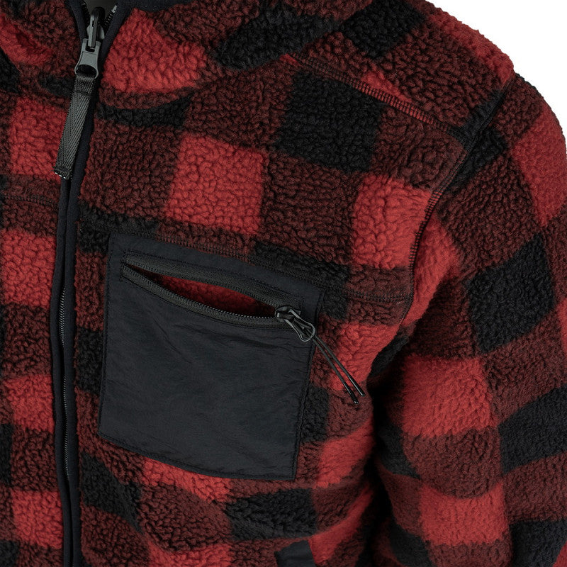 Reversible Sherpa Softshell Jas - Zwart/Rood