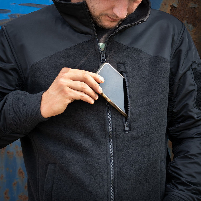 MA-1 Fleece Bomber Jacket - Zwart