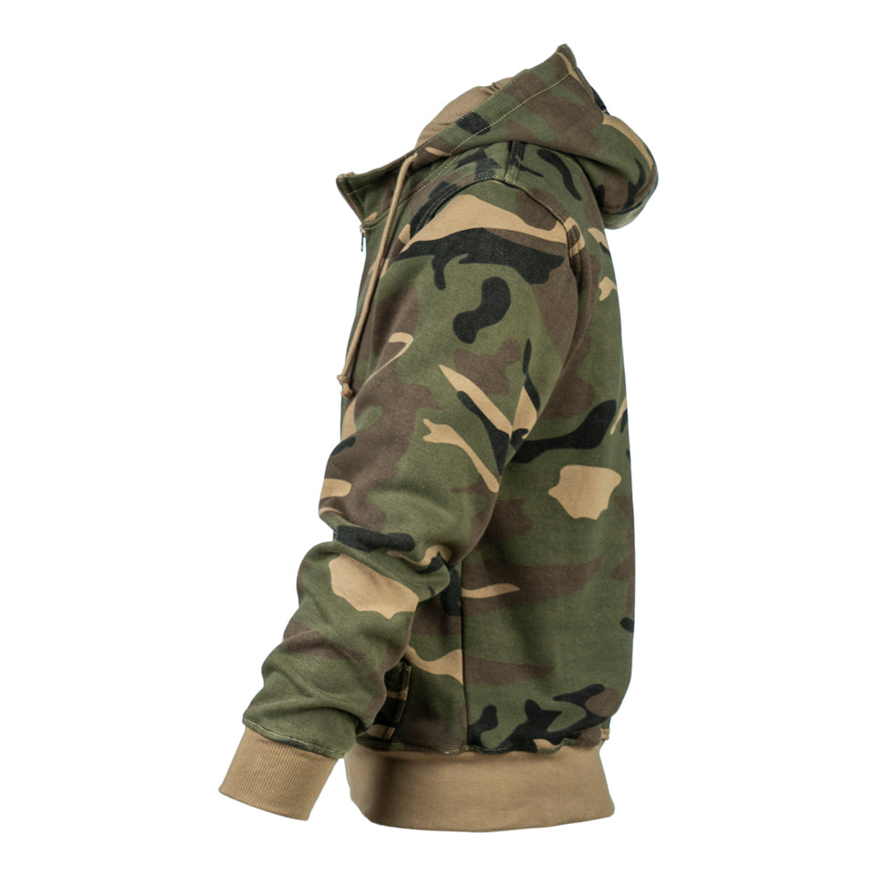 Fostex Hoodie met rits sluiting - Woodland Camo