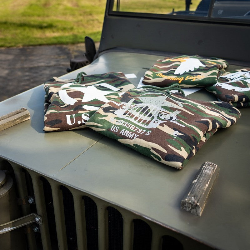 Hoodie Allied Star-Willy jeep camo - Woodland