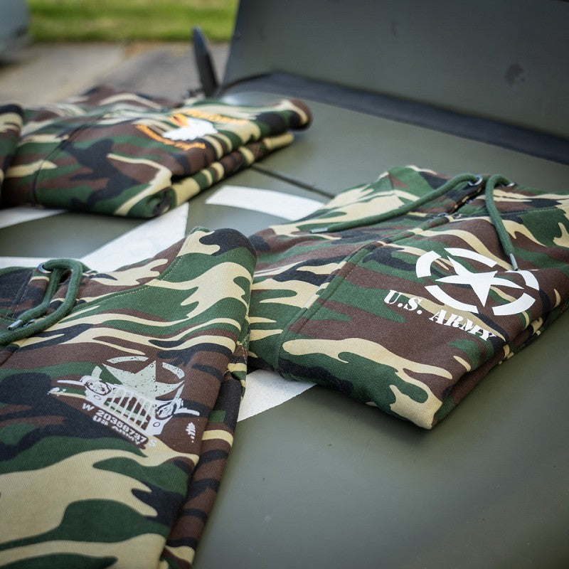 Hoodie met rits Allied Star U.S. Army camo - Woodland