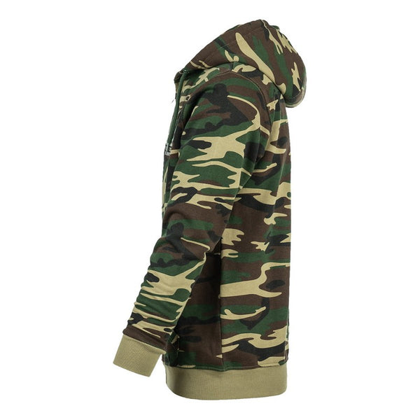 Hoodie met rits Allied Star-Willy jeep camo - Woodland